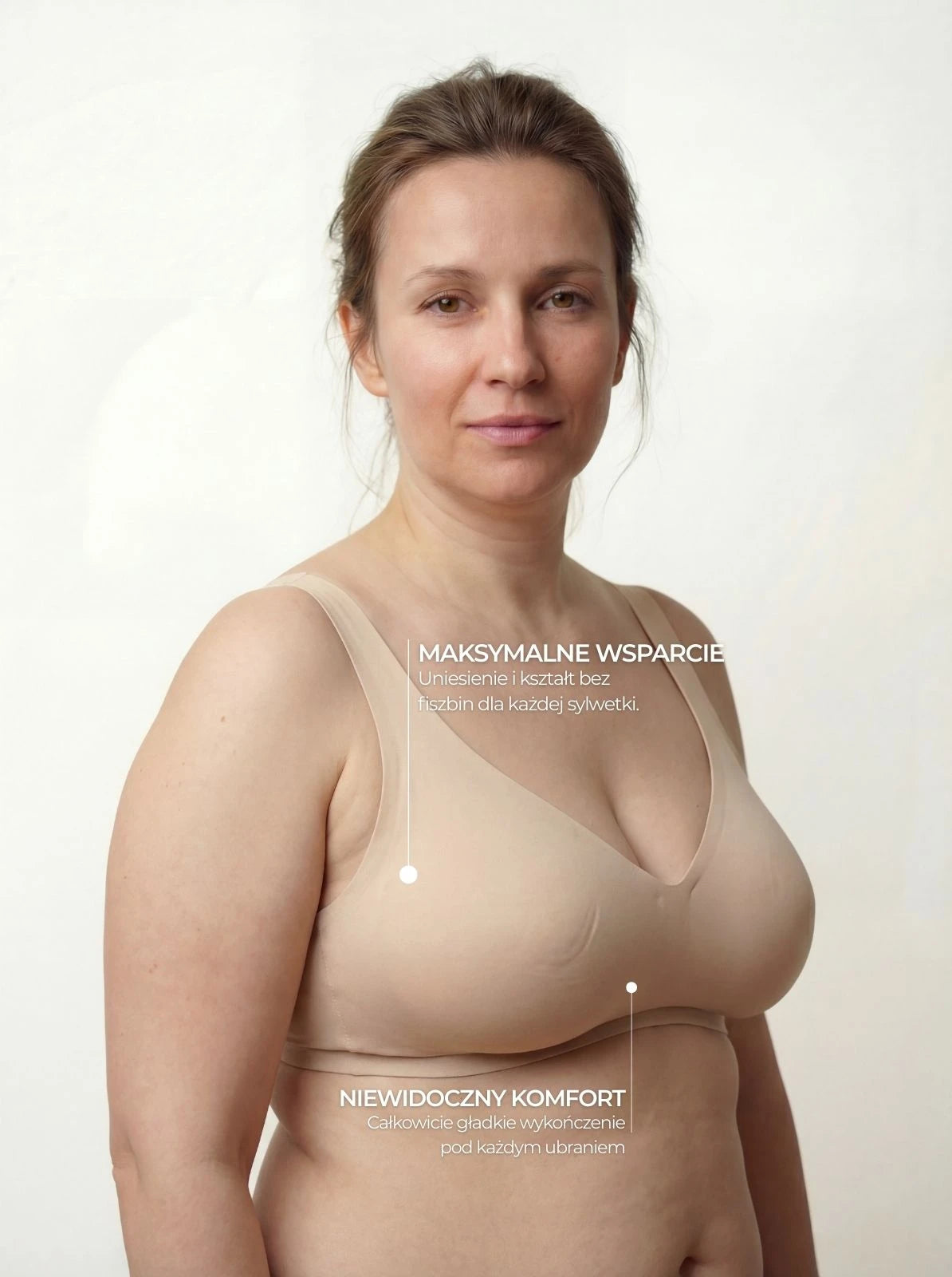 LINIA Żelowe Uniesienie Modelujący Biustonosz Bezszwowy V-Neck