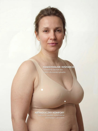 LINIA Żelowe Uniesienie Modelujący Biustonosz Bezszwowy V-Neck