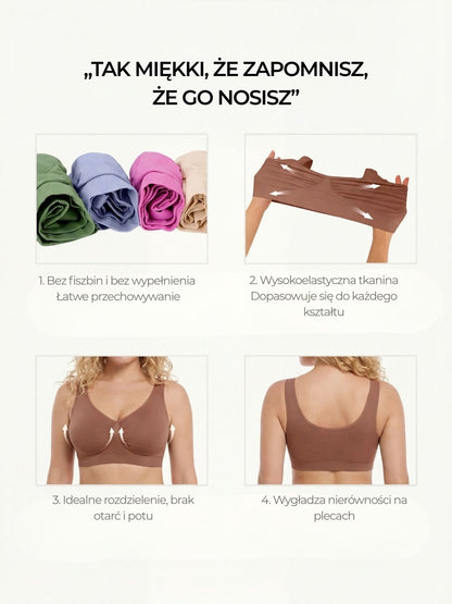 Bezszwowy biustonosz bez fiszbin zabudowany