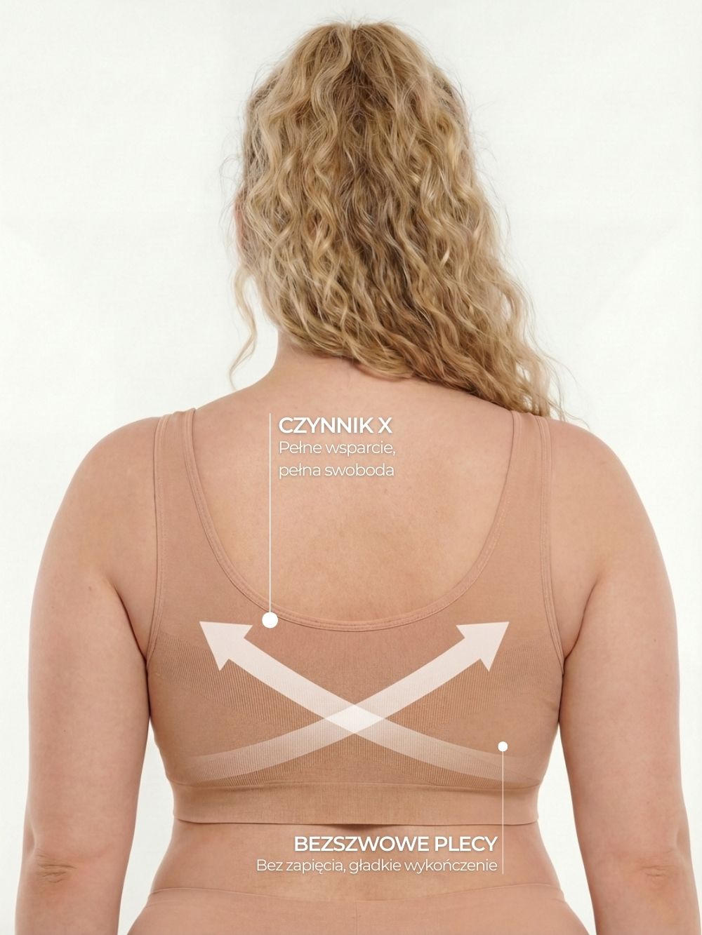 Bezszwowy biustonosz bez fiszbin zabudowany