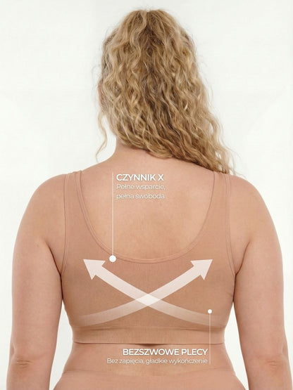 Bezszwowy biustonosz bez fiszbin zabudowany