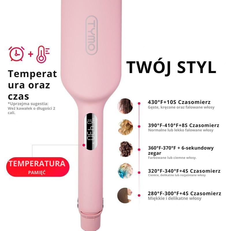 Tymo ProWave 2 w 1 Automatyczna lokówka i prostownica do włosów